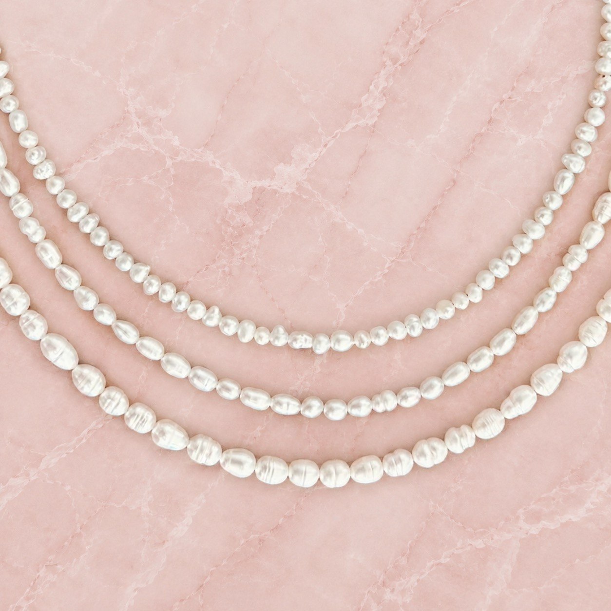 Pearl Cascade – Three-Strand Pearl Necklace – 5