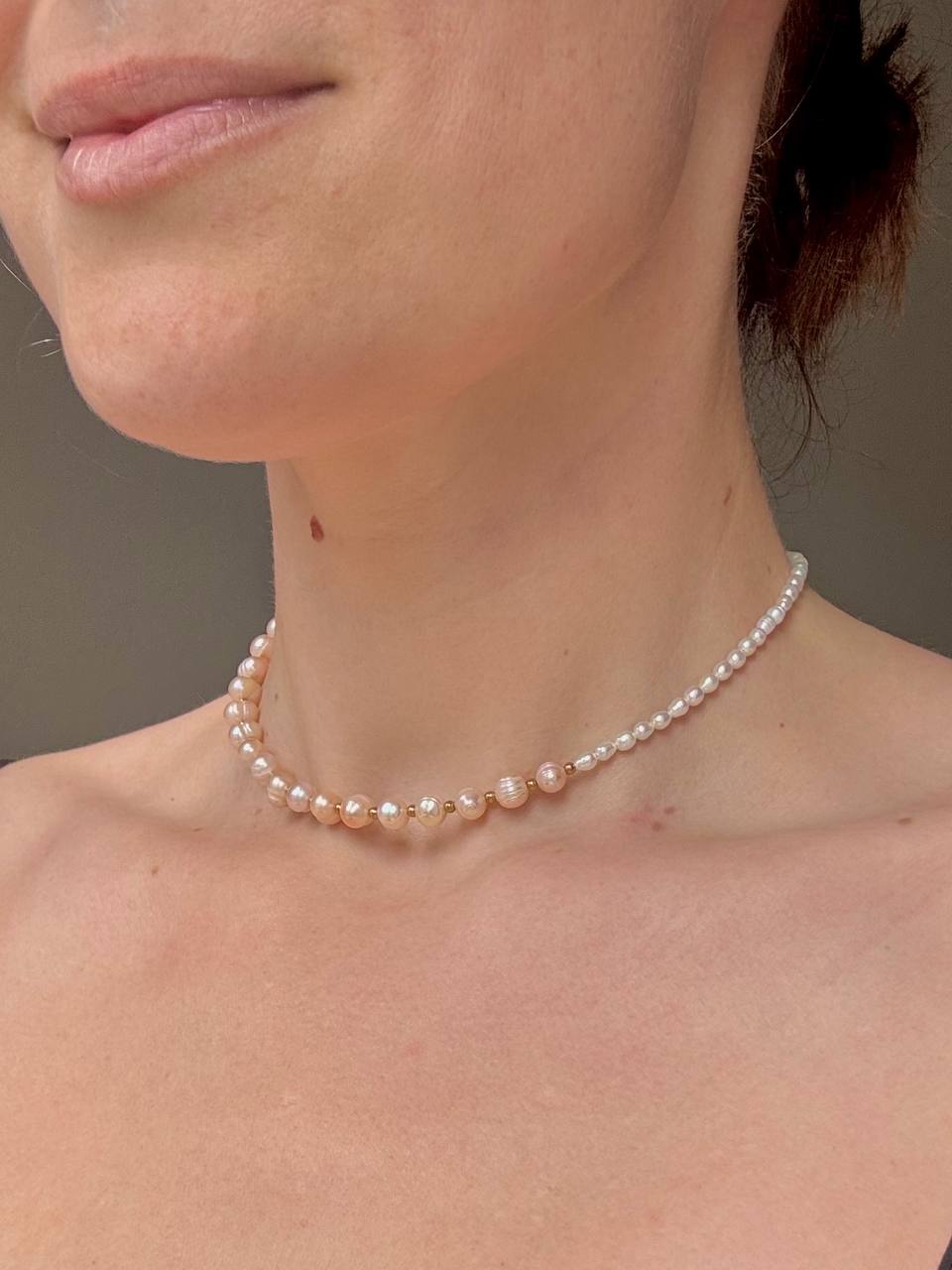 Peach Pearl – perlový náhrdelník