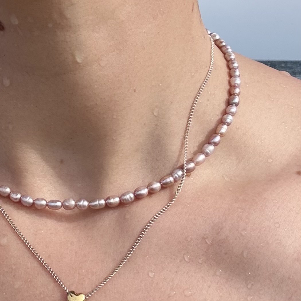 Lavender Blush – Genuine Pink, Lavender & Lilac Freshwater Pearl Necklace – 4