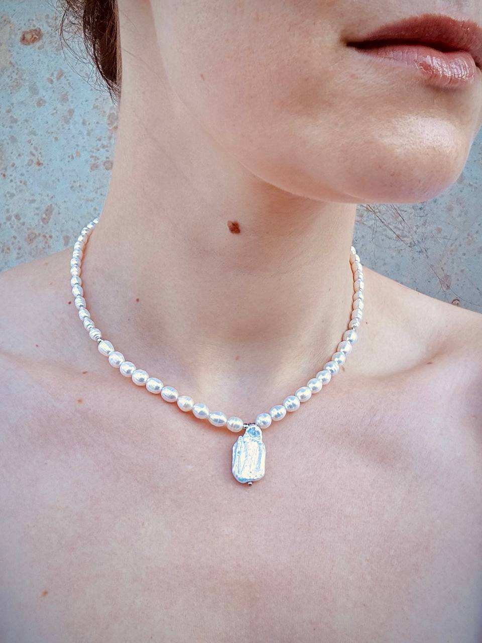 Baroque Irregular Pendant – perlový náhrdelník – 4