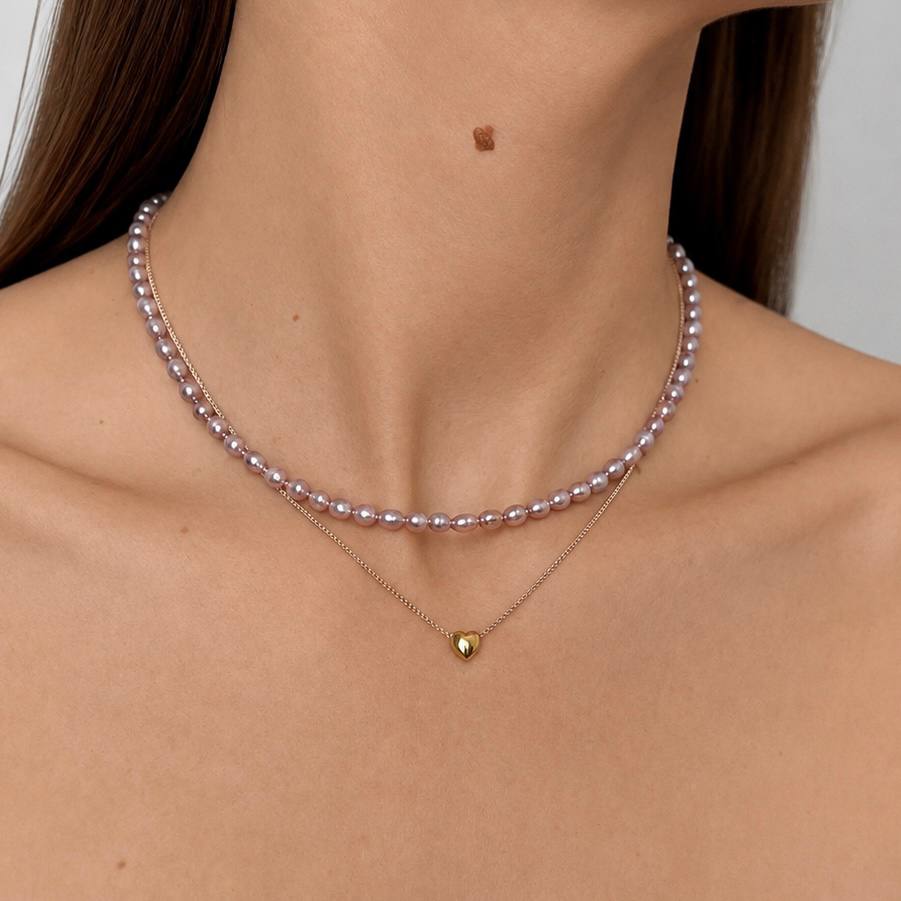 Lavender Blush – Náhrdelník z pravých růžových, lila a levandulových sladkovodních perel