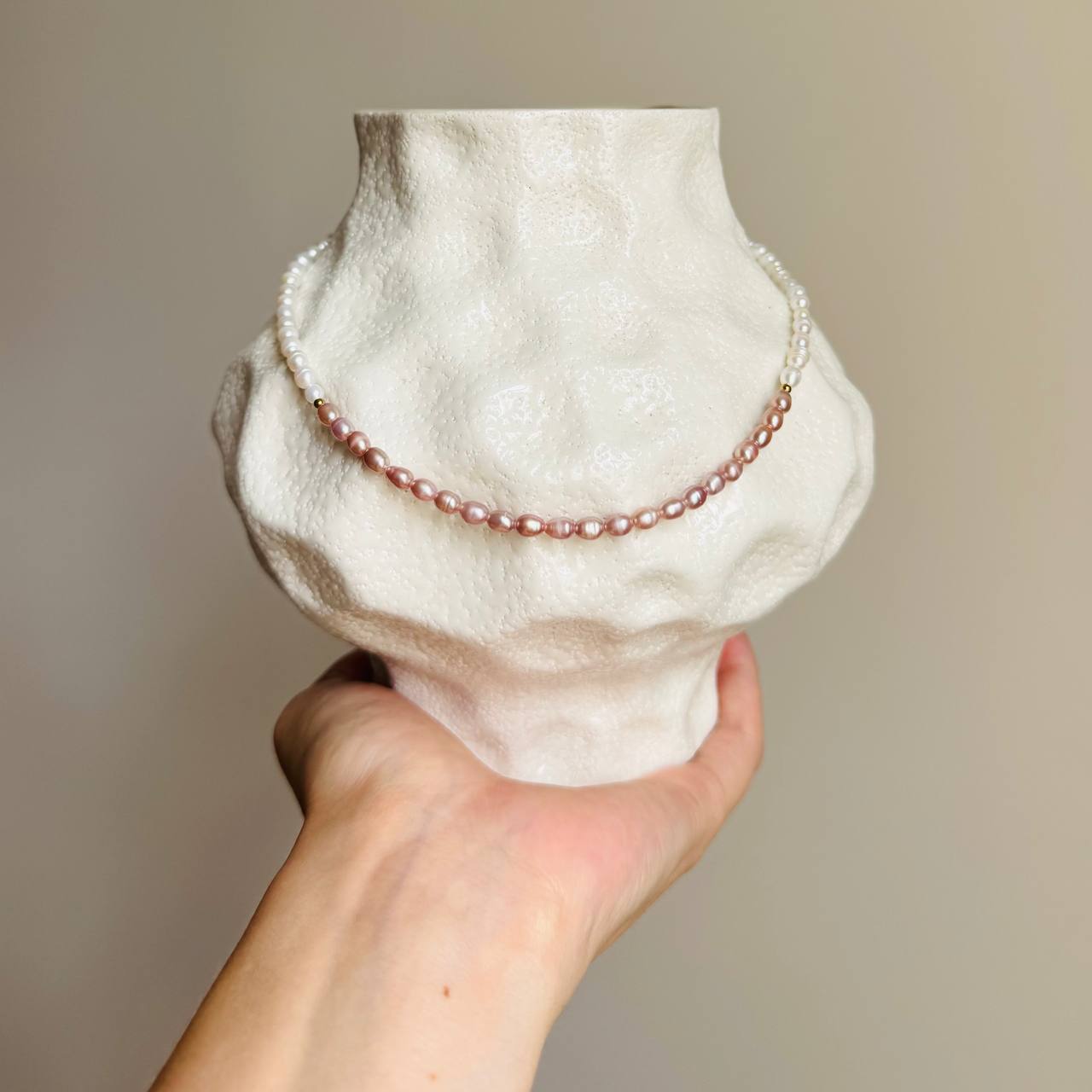 Pink Pearl – perlový náhrdelník z pravých růžových perel – 4