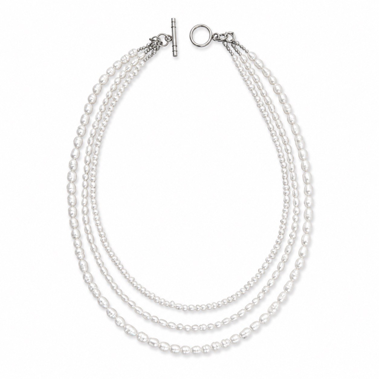 Pearl Cascade – Three-Strand Pearl Necklace – 3