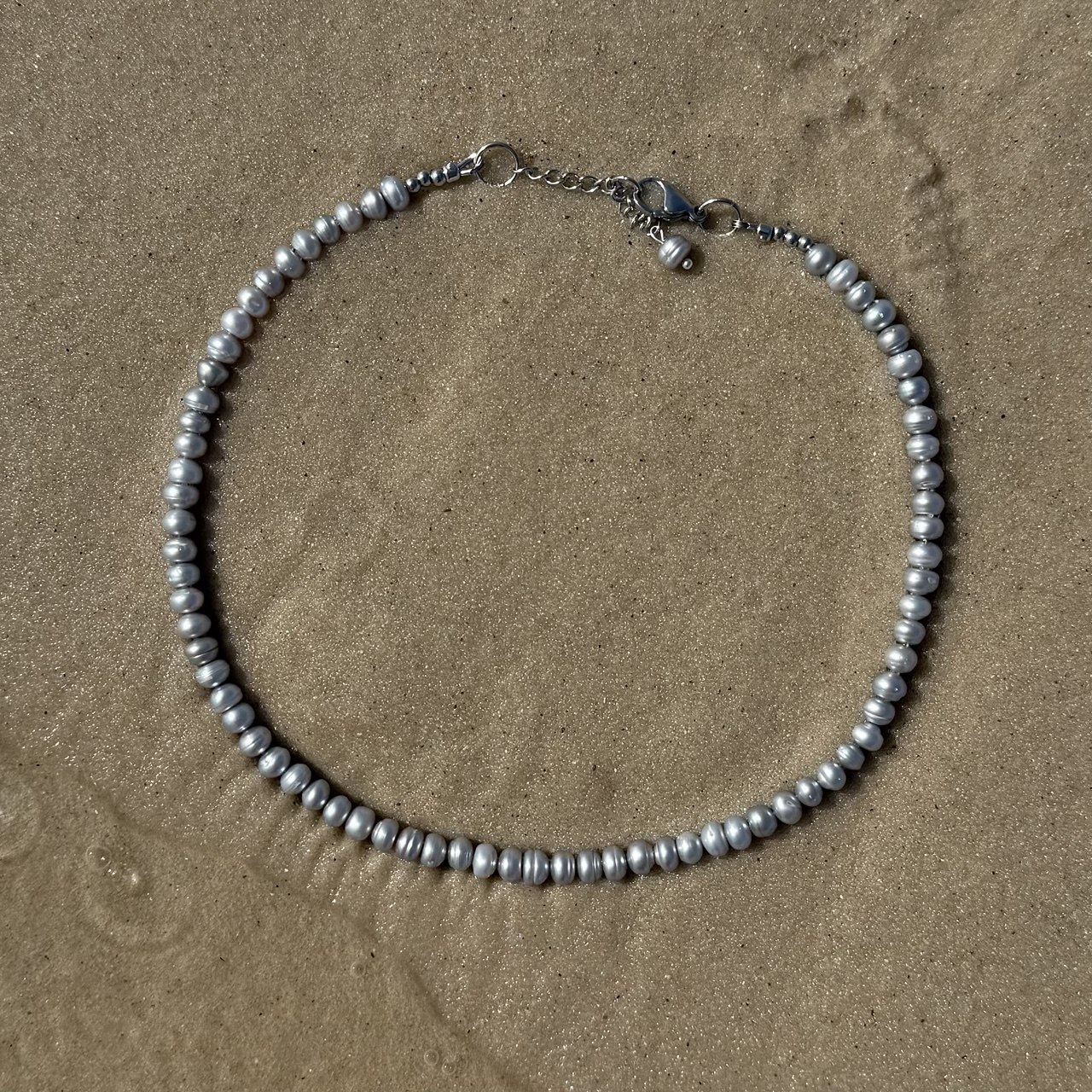 Smoky Grey – Genuine Grey Freshwater Pearl Necklace – 6