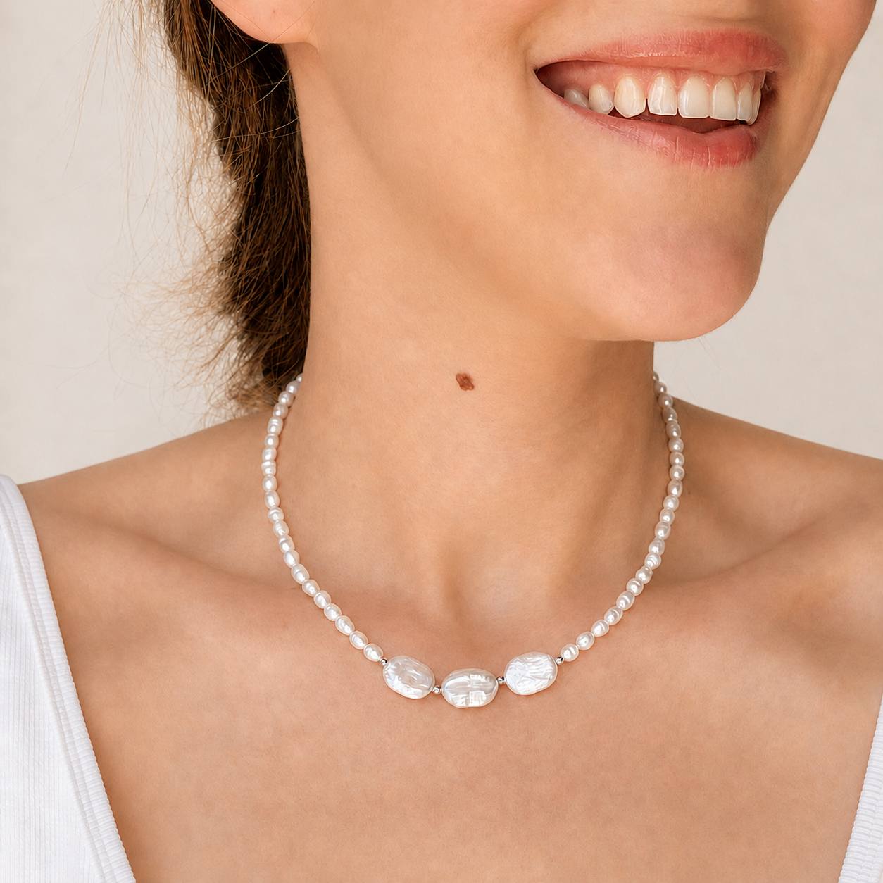 Triple Pearl – perlový náhrdelník z pravých barokních sladkovodních perel
