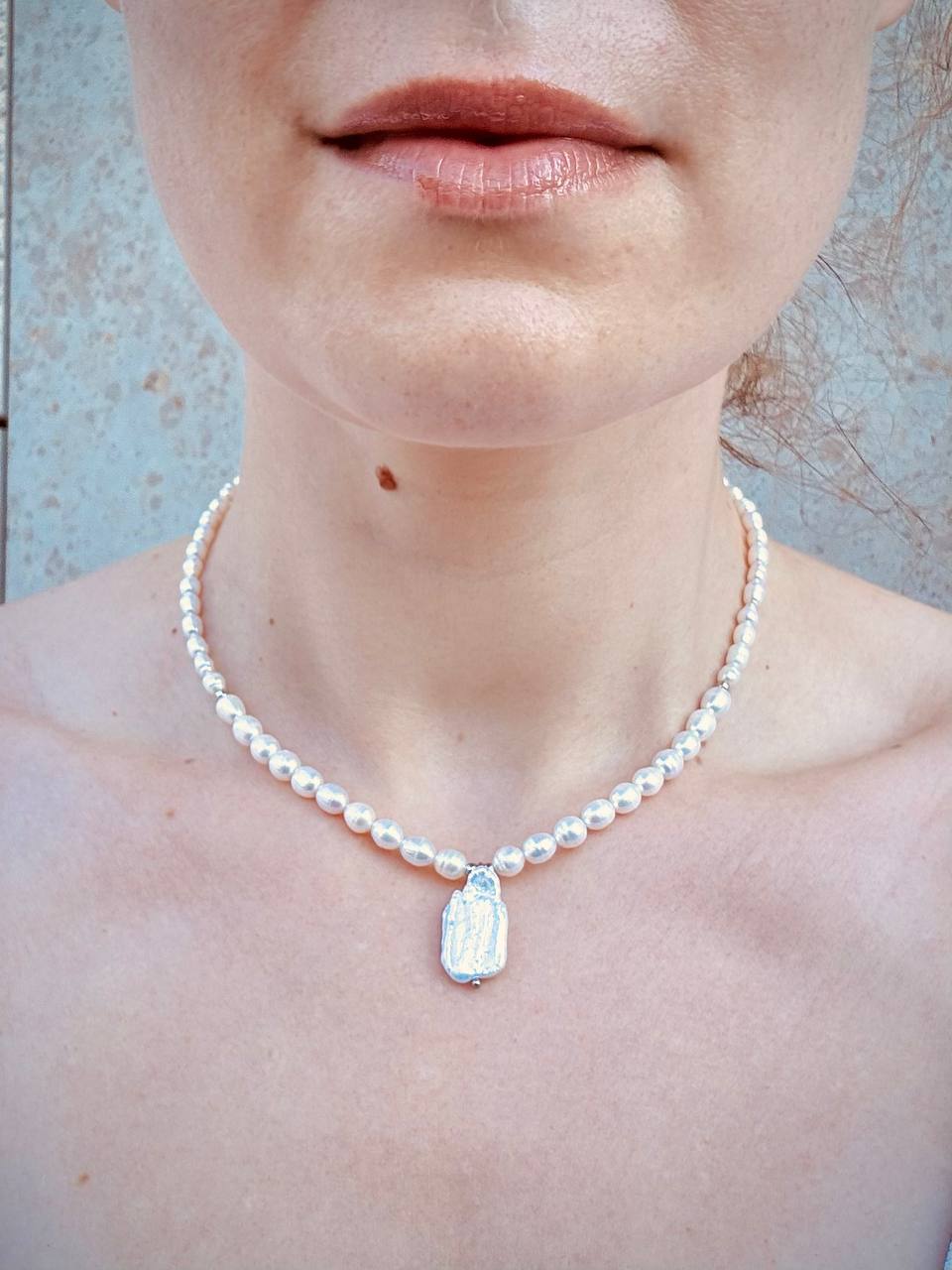 Baroque Irregular Pendant – perlový náhrdelník