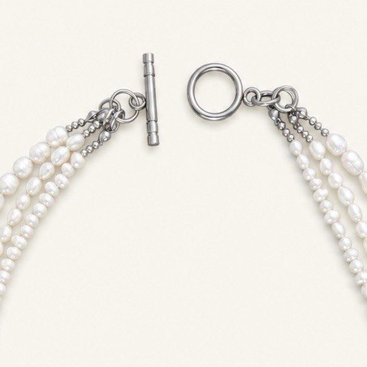 Pearl Cascade – Three-Strand Pearl Necklace – 4