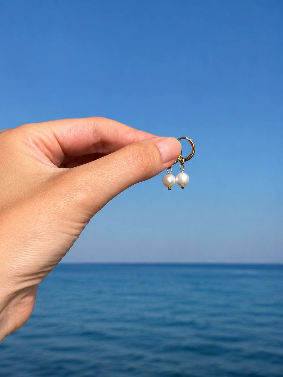 Pearl Drop – perlové kruhové náušnice – 3
